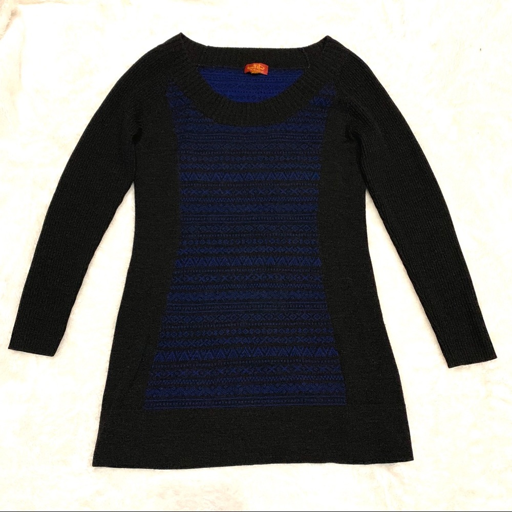 Krimson Klover Black and Blue Knit Sweater Tunic